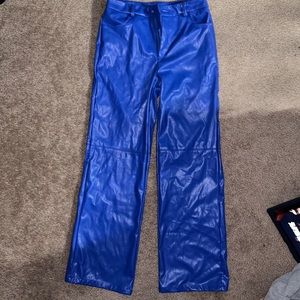 Size medium blue leather pants. From shein but very good quality